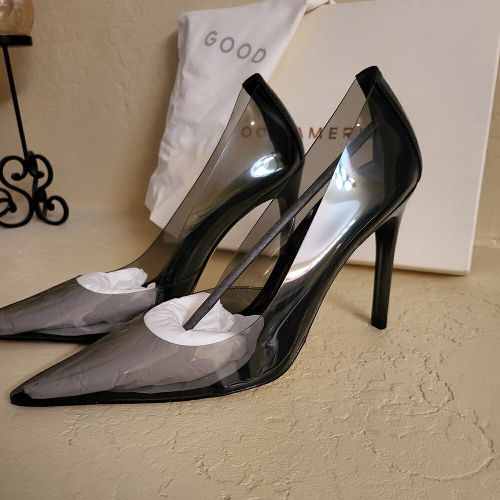 New Good American Cinder-f*cking-rella Pumps - Light Smoke Size 9.5 NWT - Picture 8 of 12